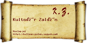 Kultsár Zalán névjegykártya